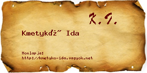 Kmetykó Ida névjegykártya