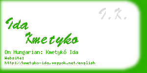 ida kmetyko business card